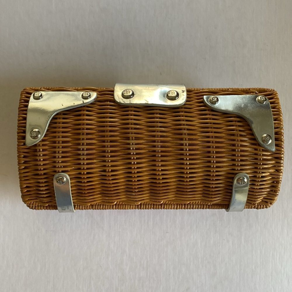 KATE SPADE Wicker/Silver Clutch Hand Carry Purse - Picture 2 of 11